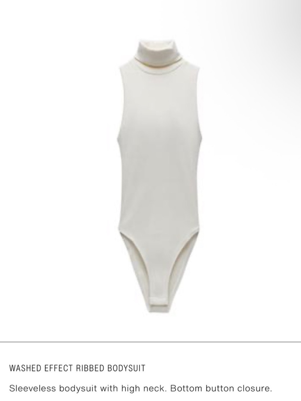 Zara light cream bodysuit turtleneck